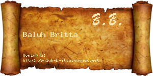 Baluh Britta névjegykártya